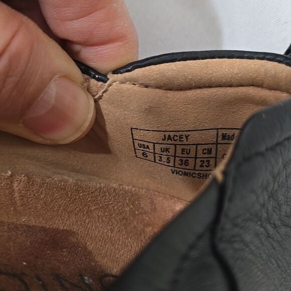 VIONIC Jacey Leather Round Toe Wedge Shoes Size 6 - Picture 6 of 8